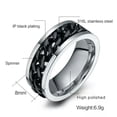 thumbnail image 1 of 8 Colors Spinner Chain Rings Men's 316L Stainless Steel Anniversary Band Sz 7-12, 1 of 9