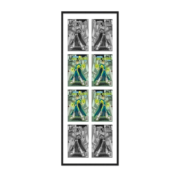 8 Comic Book Frame Black Collage Comic Book Frame with White Mat to Display 8 Bronze Age Comic