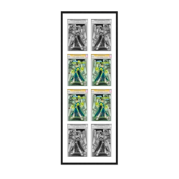 8 Comic Book Frame Black Collage Comic Book Frame with White Mat to Display 8 Graded Comic Books