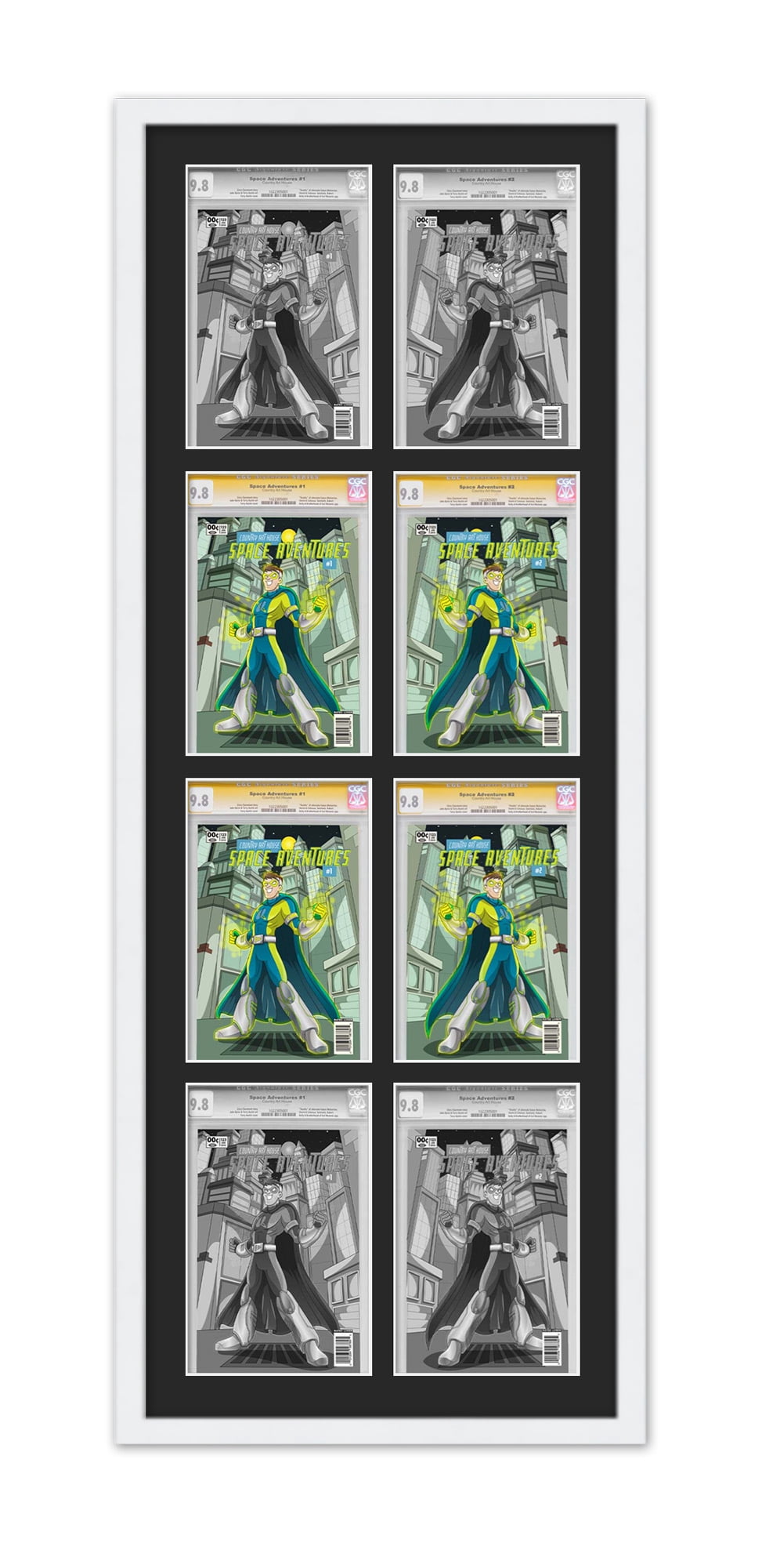 8 Comic Book Frame White Collage Comic Book Frame with Black Mat to ...