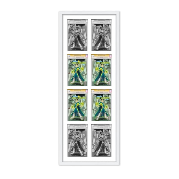 8 Comic Book Frame White Collage Comic Book Frame with White Mat to Display 8 Graded Comic Books