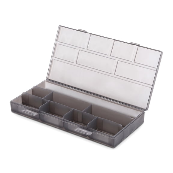 8 Compartment Hair Accessories Storage Box, Clear Lid Organizer for Scissors Combs 10.2in
