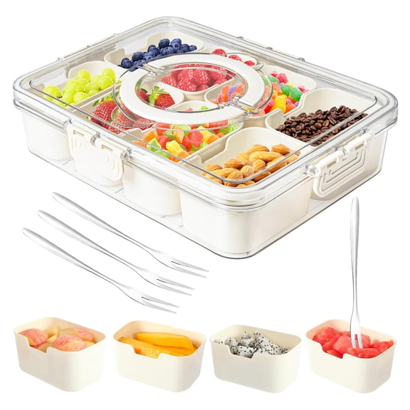 8 Compartment Portable Snack Container with Lid