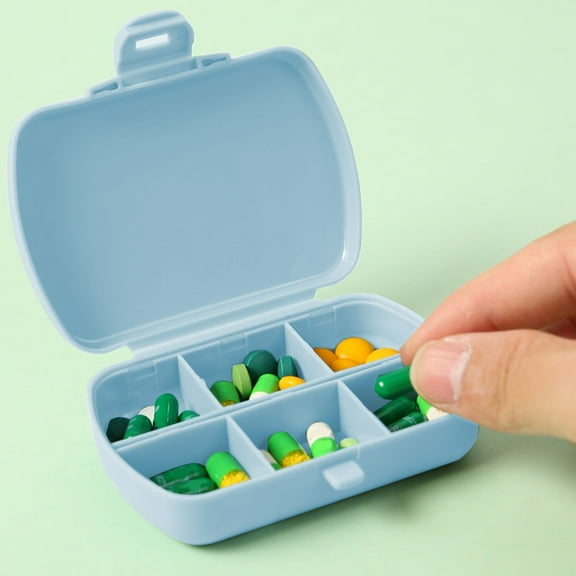 8-Compartment Vitamin Organizer Box, Airtight Sealed Pill Case – Humidity-Proof, Portable for Pocket or Purse, Ideal for Daily Supplements Travel Medicine