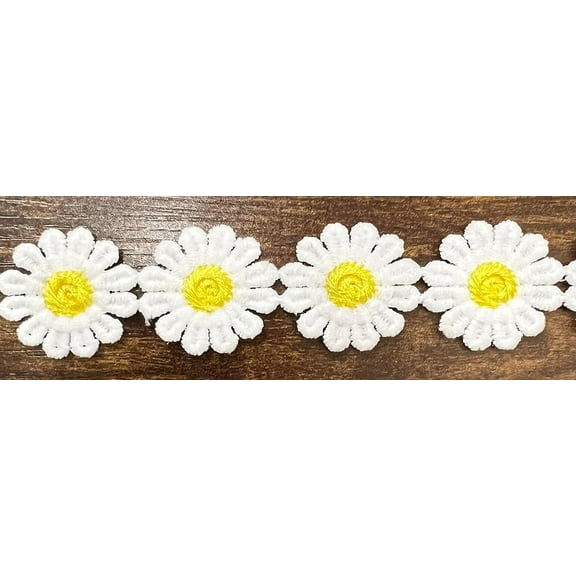 8 Continuous Yards! - 1" DAISY Flower Venice Venise Lace Trimming!