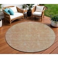 thumbnail image 1 of HomeRoots 604709 8 ft. Coral & Beige Round Oriental Washable Indoor & Outdoor Area Rug, 1 of 5