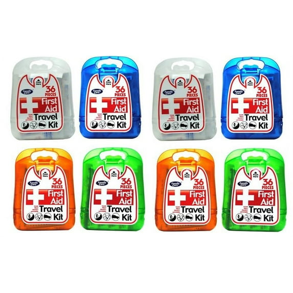 (8) Coralite First Aid Travel Kits Bandages Latex Free Assorted Colors