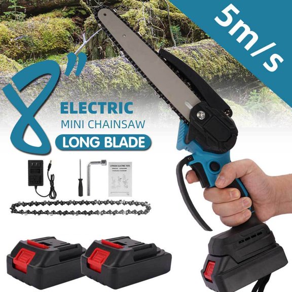 8" Cordless Electric Mini Chainsaw Chain Saw Cordless Tree Wood Cutter Pruning