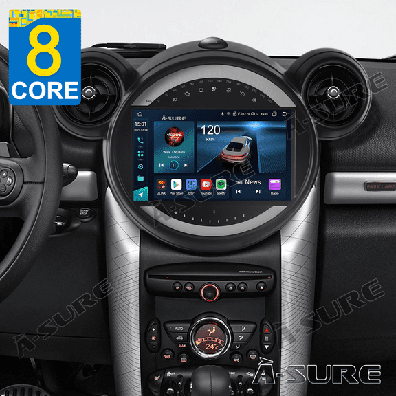 8-Core 4+64GB Android 13 Car Radio Stereo for BMW Mini Cooper Clubman Countryman CarPlay WIFI 4G