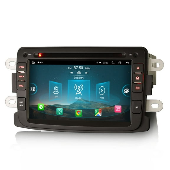 8 Core Android 11 Car Stereo Sat Nav for Renault Dacia Duster Logan Sandero Dokker Support Wireless Carplay Android Auto Bluetooth Handsfree Wifi 4G DAB+DVR Rear Camera