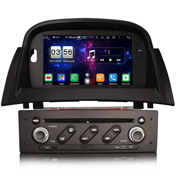 8-Core Android 12 [4GB+64GB]Car Stereo Sat Nav for Renault Megane II 2002-2008 Support Carplay DSP Bluetooth A2DP DVB-T2 WiFi DAB+IPS