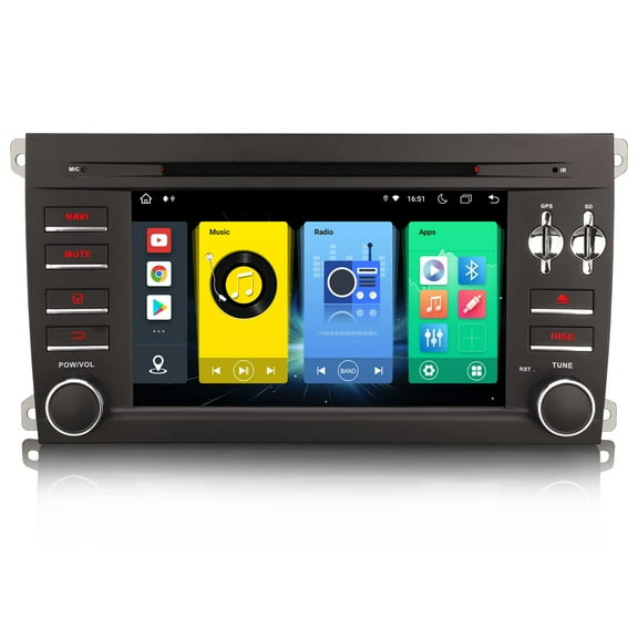 8 Core Android 12 Car Stereo Head Unit for Porsche Cayenne Wireless Carplay DSP Bluetooth Handsfree Wifi SWC DAB+ GPS SatNav DVR IPS
