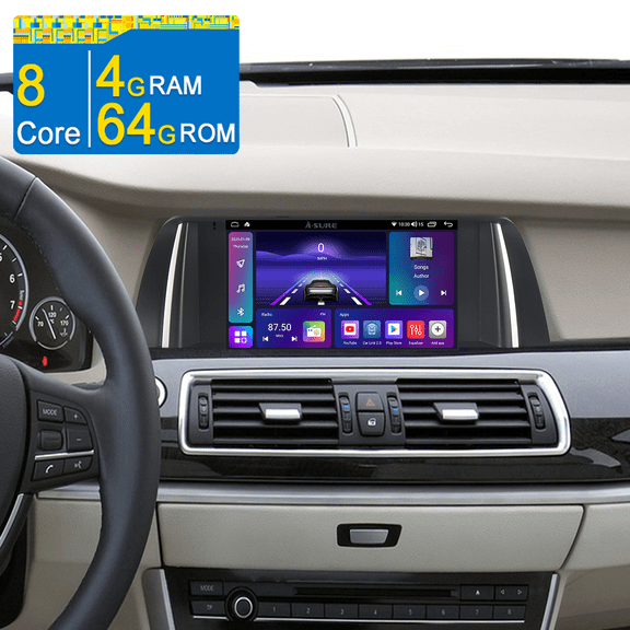 8-Core Android 15 Car Radio 4+64GB Car Stereo for BMW 5er CIC F10/F11/F07/F18 2008–2012 with Apple CarPlay/GPS Navi/Wi-Fi/BT 5.0/DSP