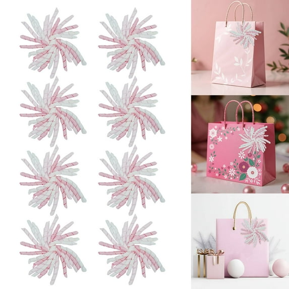 8 Count, 6" Large Christmas Curly Ribbon Bows, Curly Bows for Gift Wrapping Curling Ribbon with Self Adhesive for Gift Wrap, Presents, Wine Bottle, Treat Bags, Birthday, Wedding Party Favors