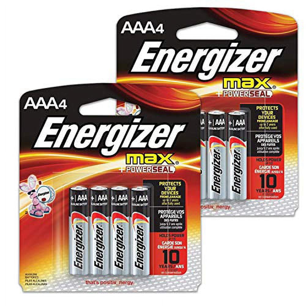 8 Count Energizer Max AAA Batteries 2 Pack of 4 AAA4 Total of 8