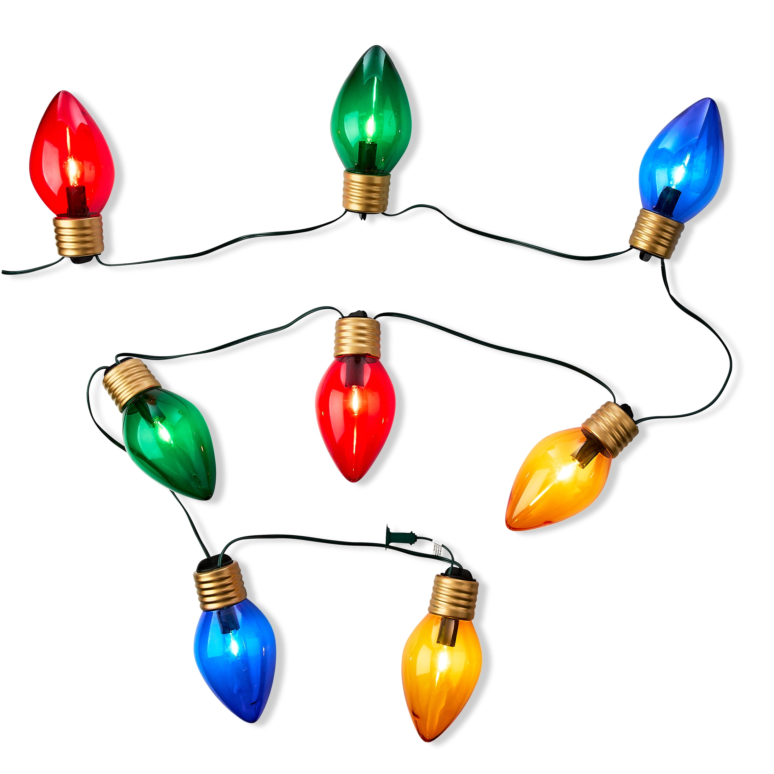 8-Count LED Jumbo Multicolor C9 Christmas String Lights, 10.8', Holiday Time