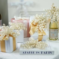 8 Counts Fall Curly Bows for Gift Wrapping Moss Green Orange Red with Self Adhesive & Twist Tie, 7 inch Sheer Satin Ribbon Bow for Presents, Gift Basket Thanksgiving Party Favors Wedding Christmas