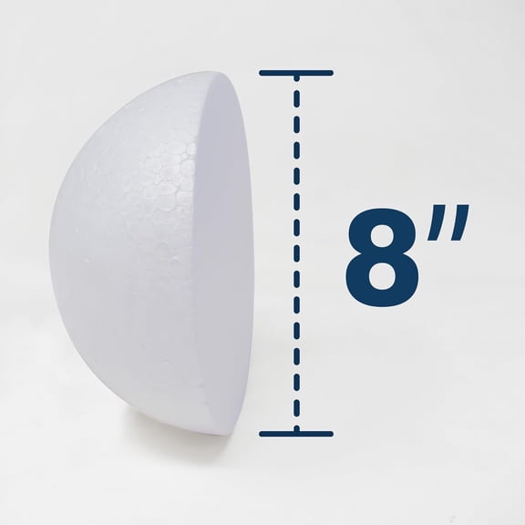 8" Craft Foam Half Ball 2 Packs - Smooth Half Foam Polystyrene Balls for Craft and Project