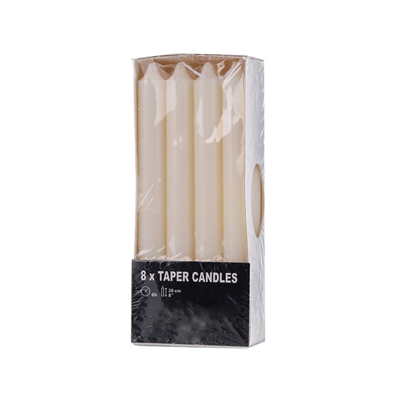 8 Cream Candles Mini Unscented Taper Candles for Shabbat Candles,Household, Wedding, Rituals, Prayer, Birthdays, Meditation, Altar,Halloween Party and Home Decor Candle Sticks