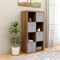 thumbnail image 1 of 8 Cube Bookcase, 57" Modern 4-Tier Open Display Shelf, Wood Horizontal Cubby Storage Organizer, Shelf Unit for Bedroom, Living Room, Home Office, 1 of 9
