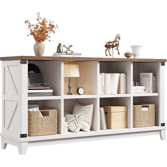 8-Cube Bookshelf, Modular Cube Storage Organizer for Entryway, Living Room, or Office, White