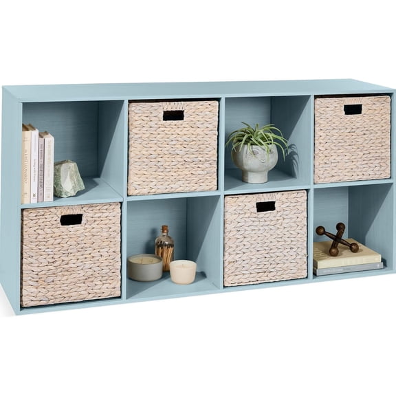 8-Cube Customizable Pattern Sizes Storage Organizer, 11in Shelf Opening, Bookcase, Display Shelf, Customizable w/ 3 Removable Back Panels