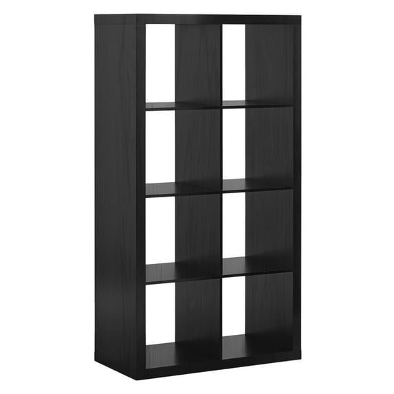 8-Cube Storage Organizer,Open Back Decorative Bookshelves,Black