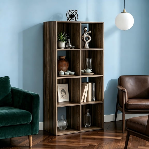8 Cube Storage Organizer or Bookcase, Brown