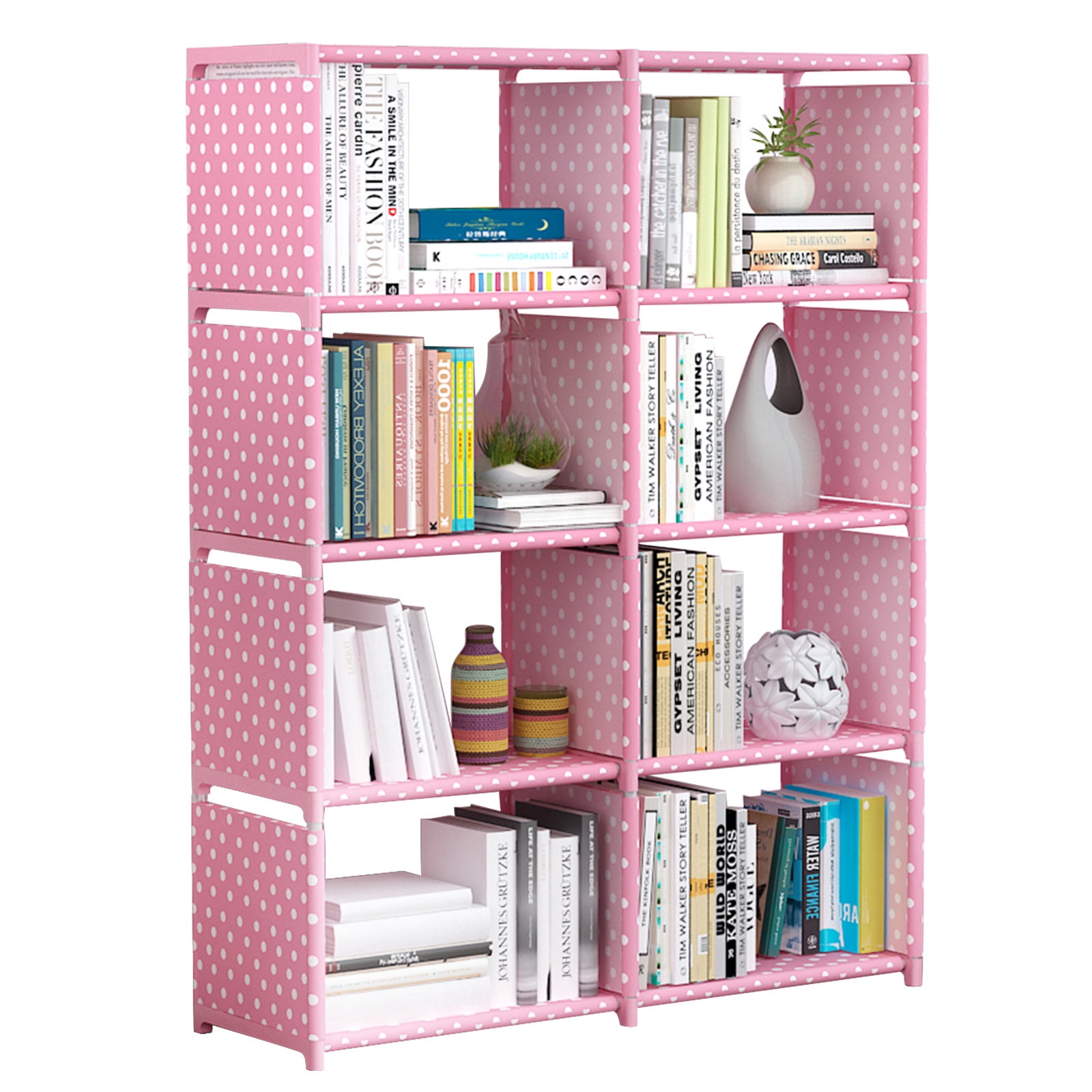 8 Cube Storage Shelf Organizer DIY Bookcase Closet Cabinet for Office Home  Bedroom, Pink 