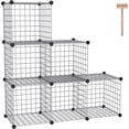 thumbnail image 1 of 8-Cube Wire Storage Organizer | 24.8"L x12.4"W x48.4"H Modular DIY Metal Grid Shelving for Living Room Office Closet, 1 of 6