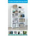 thumbnail image 1 of 8 Cubes Portable Storage Shelf Organizer, Organization Shelf Unit DIY Boolself Bookcase Closet Cabinet for Bedroom Study Office Home Living Room, White, 1 of 9