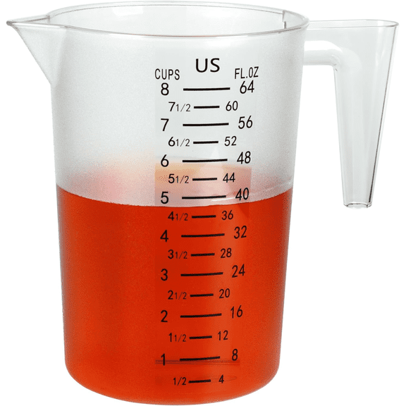 8 Cup/2-Quart Large Measuring Cups, Clear, Strong Food Grade Liquid Measure Pi