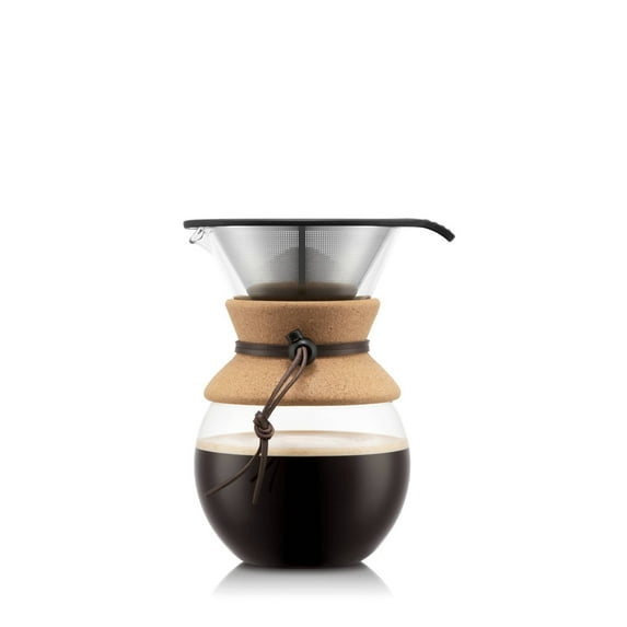 8 Cup 34oz Pour Over Coffee Maker: Drip Coffee Pot with Permanent Screen Filter, Cool Touch Handle, Dishwasher Safe