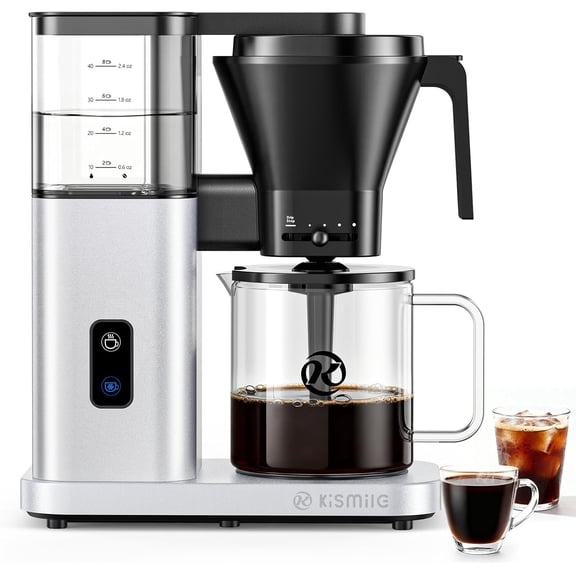 8 Cup Coffee Maker Machine with Pour Over, Cold Brew, 40 Min Keep Warm & Removable Water Tank