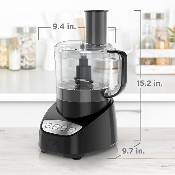 8-Cup Food Processor, Easy Assembly, Stainless Steel S-Blade, Shred, Slice, Chop, Puree