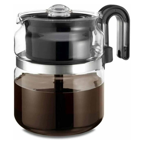 8-Cup Glass Percolator Coffee Pot - Borosilicate Glass Coffee Percolator - BPA Free - Dishwasher Safe - Brewing on Electric and Gas Ranges