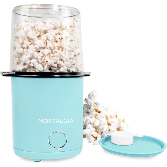 8-Cup Hot Air Popcorn Maker & Bowl - 2-In-1 Bowl & Lid, 2 oz Measuring Cup - Oil-Free Pop Corn for Movie Night, Snacks, Birthday Parties, and More