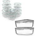 8 Cups / 63 Oz 4 Piece + 24 Pc Airtight Large Glass Food Storage