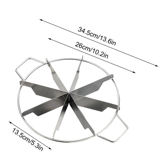 8-Cut Stainless Steel Pie Cutter Press - 10" Circle Pie Cutter, with Side Handles, Non Stick with 8 Equal Slices for Slicing Pies Cake Quiches Desserts