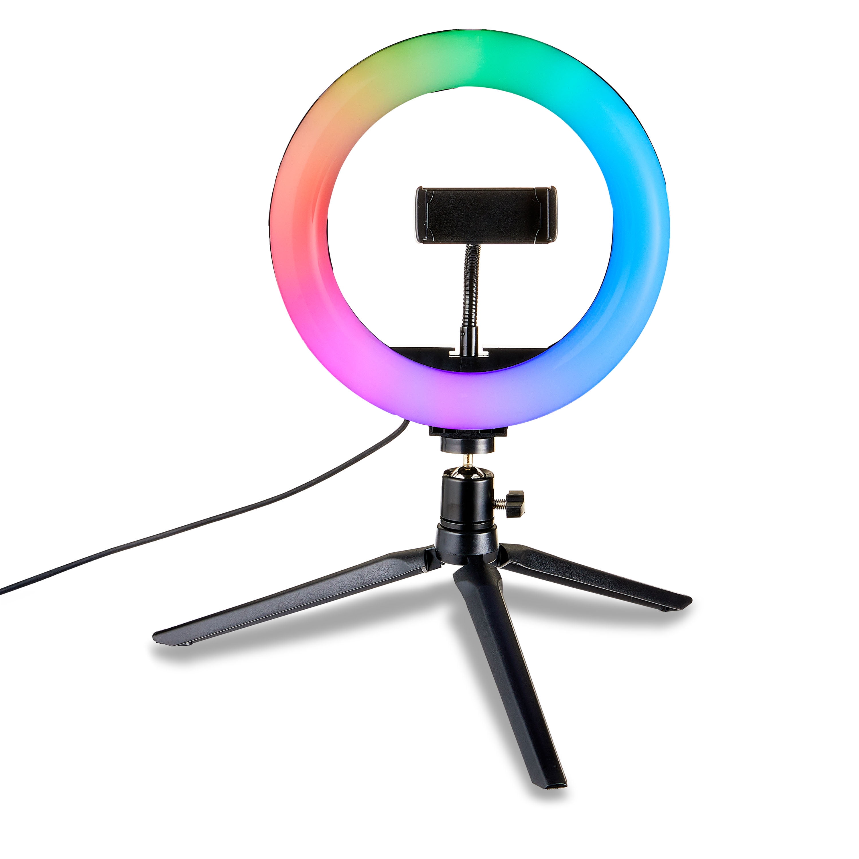 onn 8" Tabletop RGB Ring Light with Tripod