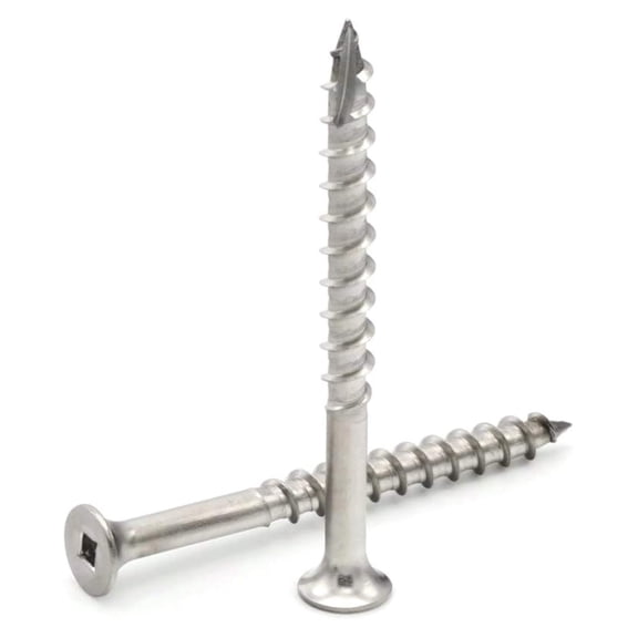 #8 Deck Screws 305 Stainless Steel Square Drive Type 17 Wood Cutting Point #8 x 2 inch Qty 1000