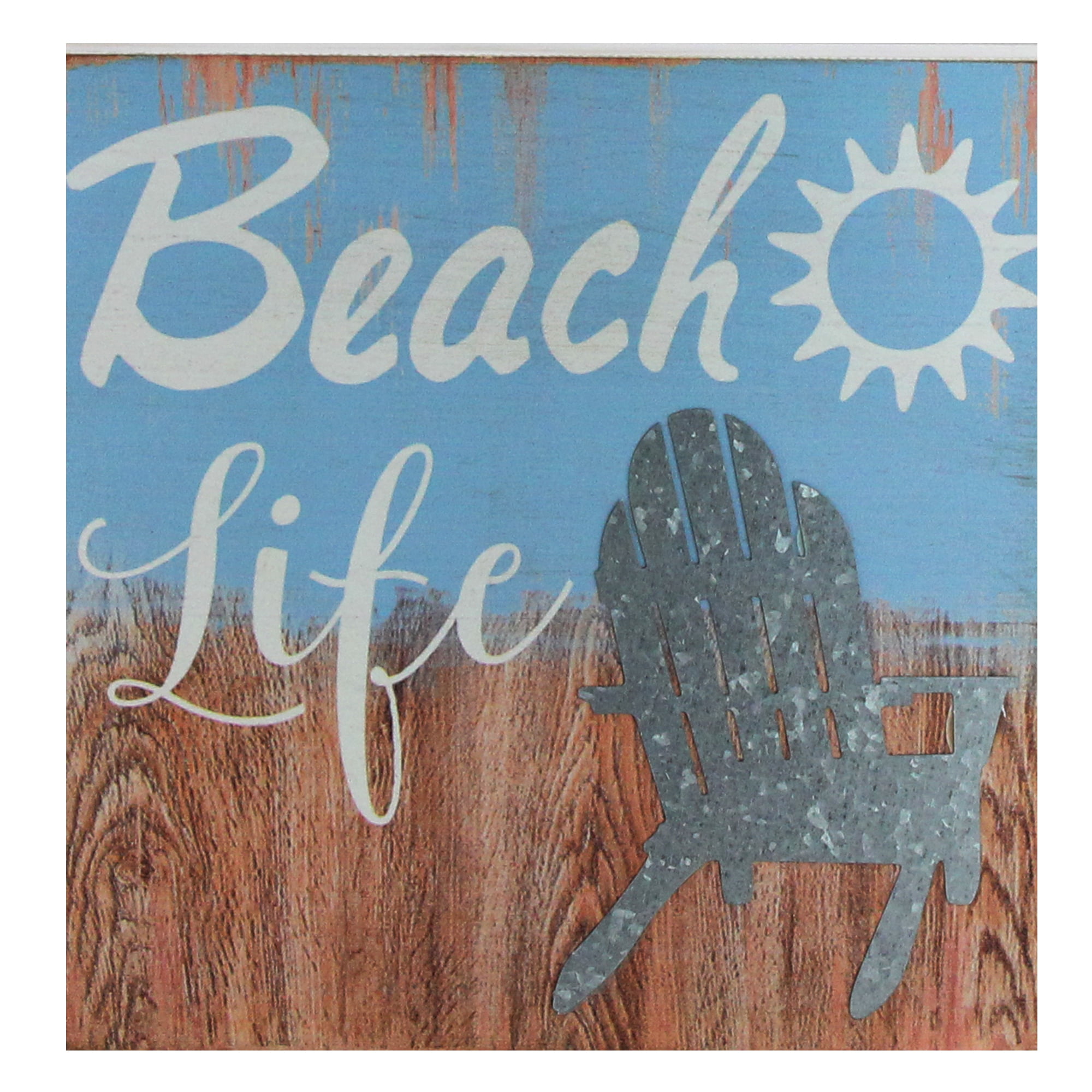 8" Decorative â€œBeach Life" Distressed Wooden Wall Plague