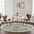 thumbnail image 1 of 8' Diameter Vintage Area Rugs,Soft Washable Distressed Thin Rugs for Living Room Bedroom,Non-Slip Foldable Indoor Carpet,Brown Green, 1 of 5
