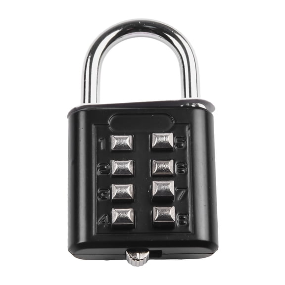 8 Digit Combination Padlock Zinc Alloy Body with Steel Shackle Anti-Theft Password Lock for Suitcases Tool Boxes Cabinets Travel Bags(Black)