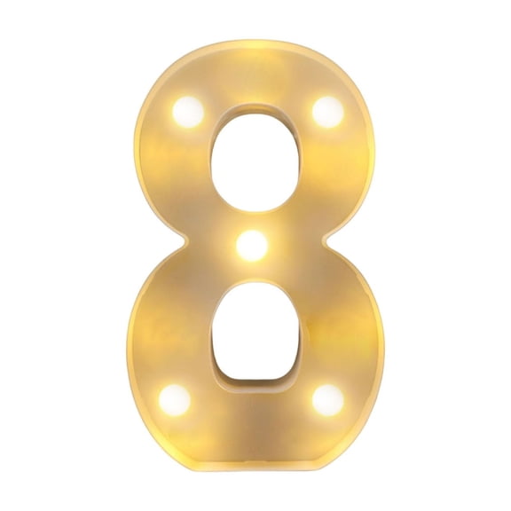 8 Digit LED Display Illuminated Digital Light Decor Glowing Numbers Night Lights Decorative Birthday Parties Weddings Kids' Rooms Home Decor Battery Powered