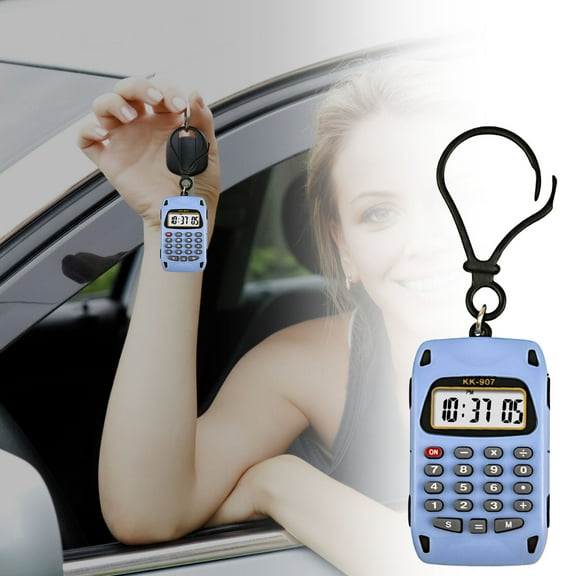 8-Digit Pocket Mini Electronic Calculator Keychain Key Ring Portable, Small Calculator Lightweight Practical Pocket Calculator, Easy to Use & Generic for Students Home School Quick Calculation Blue