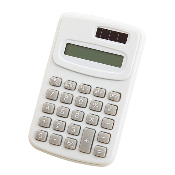 8-Digit Standard Calculator, Mini Desktop with LCD Display, Battery and Solar Power, Pocket Size for Home School and Kids