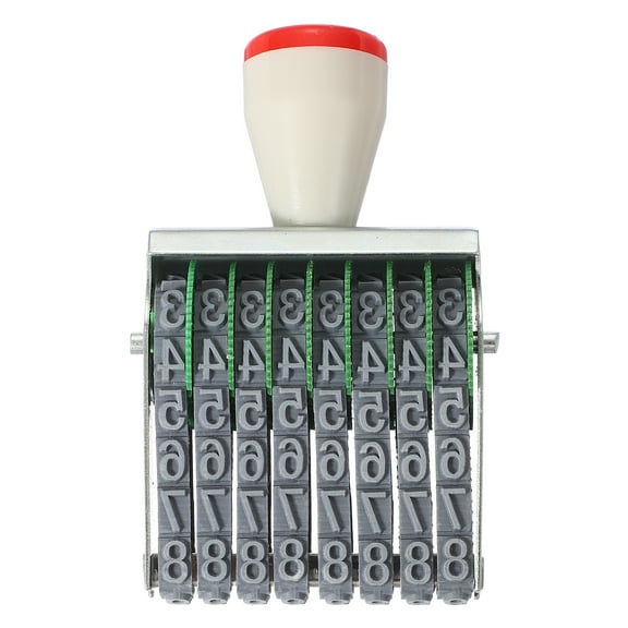 8 Digits Roller Stamp, 2 Pcs Personalized 7.5mm 26 Alphabet Number 0-9 Symbol Rolling Stamp for DIY, Gray