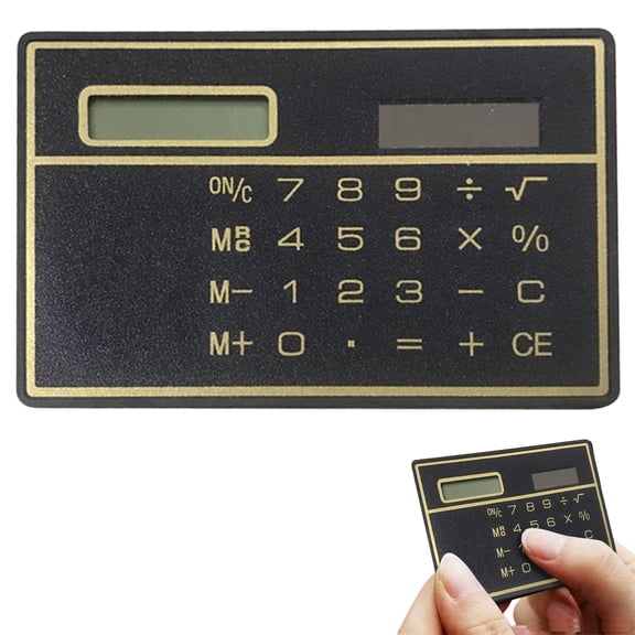 8 Digits Thin Pocket Calculator, Portable Slim Credit Card Design, Solar Power Mini Calculator, Perfect For Home & Travel Desktop Math Tool, 1 Pcs, 3.35x2.09"