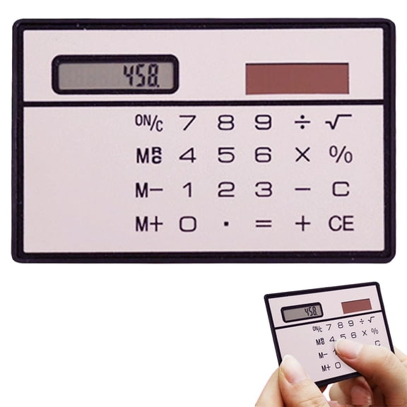 8 Digits Thin Pocket Calculator, Portable Slim Credit Card Design, Solar Power Mini Calculator, Perfect For Home & Travel Desktop Math Tool, 1 Pcs, 3.35x2.09"